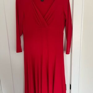 Ralph Lauren Red Long Sleeve Dress